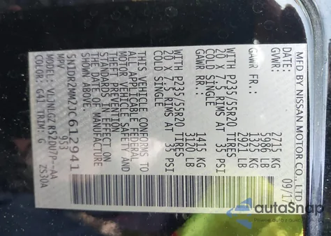 2018 Nissan Pathfinder Sl from USA, damaged, VIN 5N1DR2MM2JC612941